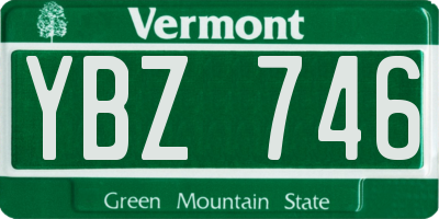 VT license plate YBZ746