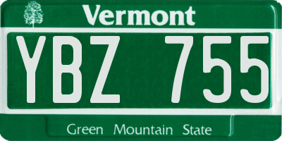 VT license plate YBZ755