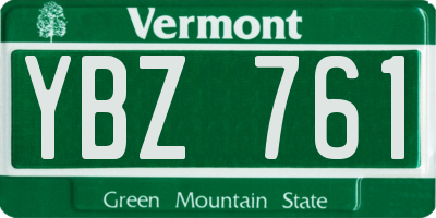 VT license plate YBZ761