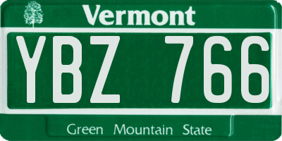 VT license plate YBZ766