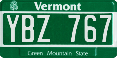 VT license plate YBZ767