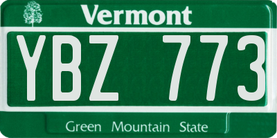 VT license plate YBZ773