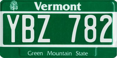 VT license plate YBZ782