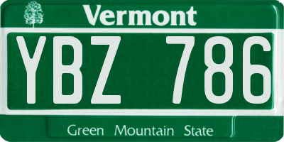 VT license plate YBZ786