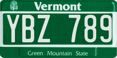 VT license plate YBZ789