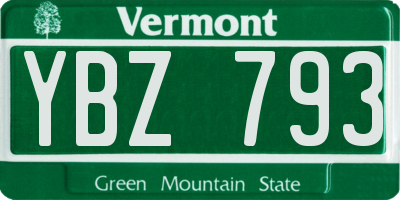 VT license plate YBZ793