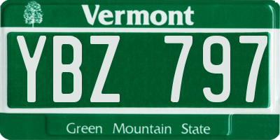 VT license plate YBZ797