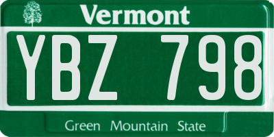 VT license plate YBZ798