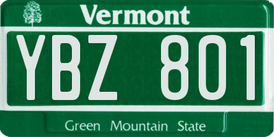 VT license plate YBZ801