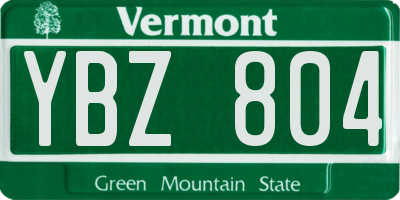 VT license plate YBZ804