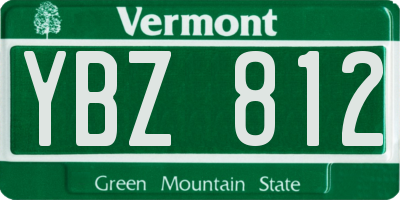 VT license plate YBZ812