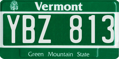 VT license plate YBZ813