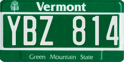 VT license plate YBZ814
