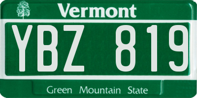 VT license plate YBZ819