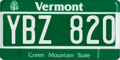 VT license plate YBZ820