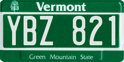 VT license plate YBZ821