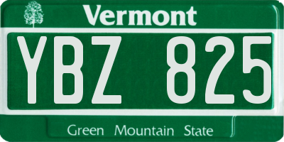 VT license plate YBZ825