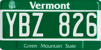 VT license plate YBZ826
