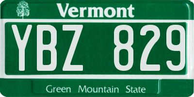 VT license plate YBZ829
