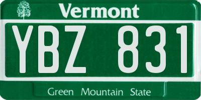 VT license plate YBZ831
