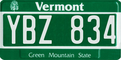 VT license plate YBZ834