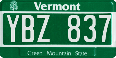 VT license plate YBZ837