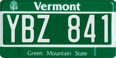 VT license plate YBZ841