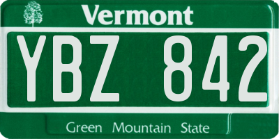 VT license plate YBZ842