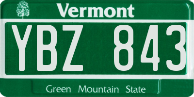 VT license plate YBZ843