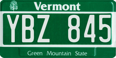 VT license plate YBZ845