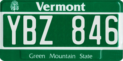 VT license plate YBZ846