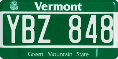 VT license plate YBZ848