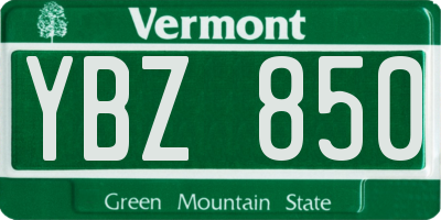 VT license plate YBZ850