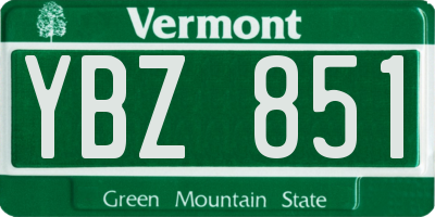 VT license plate YBZ851