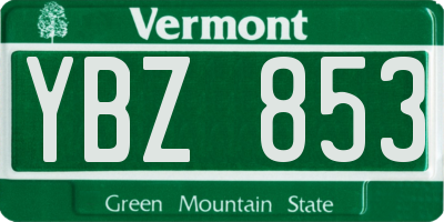VT license plate YBZ853