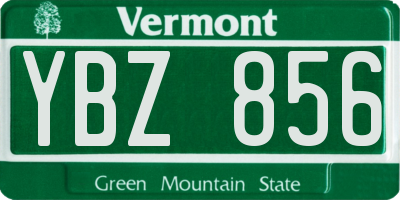 VT license plate YBZ856