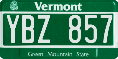 VT license plate YBZ857