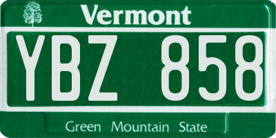VT license plate YBZ858