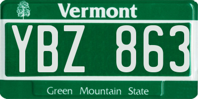 VT license plate YBZ863