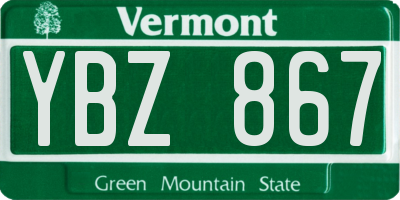 VT license plate YBZ867
