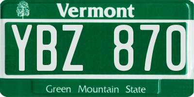 VT license plate YBZ870