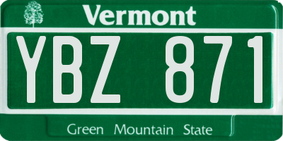 VT license plate YBZ871