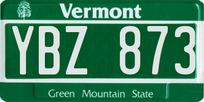 VT license plate YBZ873