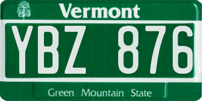 VT license plate YBZ876