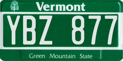 VT license plate YBZ877