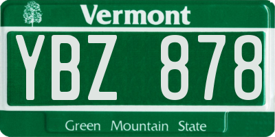 VT license plate YBZ878