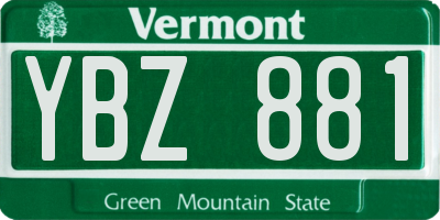 VT license plate YBZ881