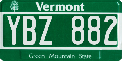 VT license plate YBZ882