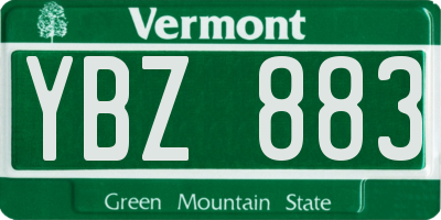 VT license plate YBZ883
