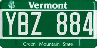 VT license plate YBZ884